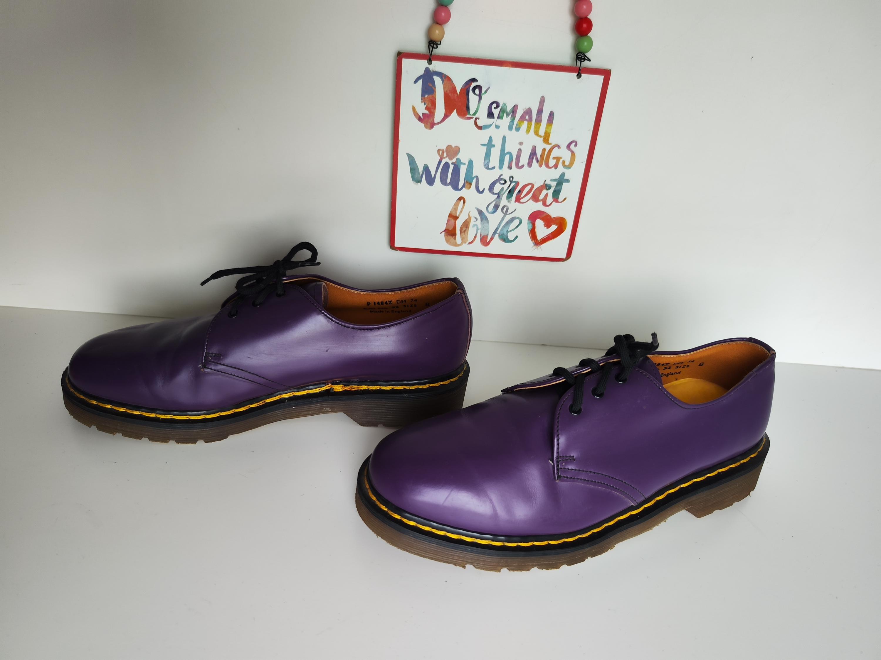 Vintage Dr Martens 1461/59 Purple 3 Eye Shoes Men\'s Size 7 Wmns 8 England Made Dr Martens 1461 Made in England Purple Size 6 - Etsy main image 3
