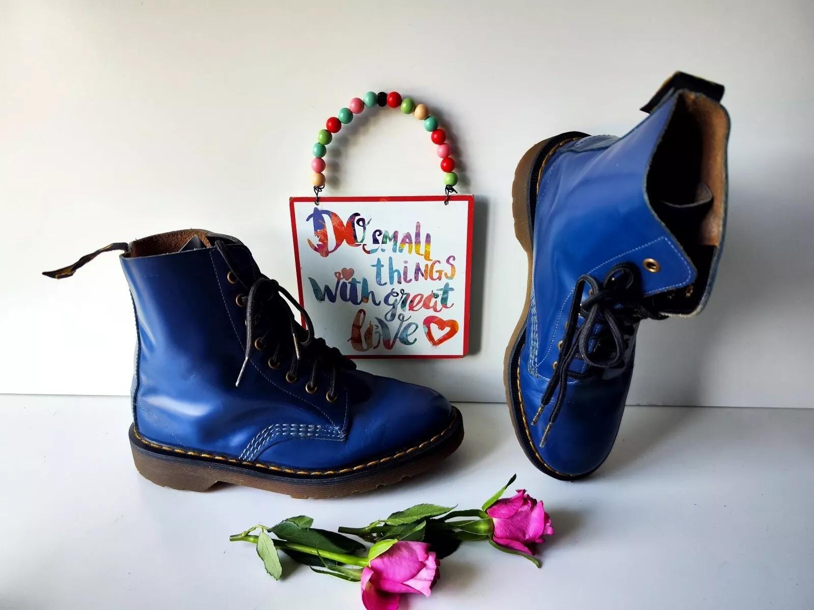 Dr Martens 1460 8 Eye Navy Blue Vintage England Boots UK5 EU38 US7