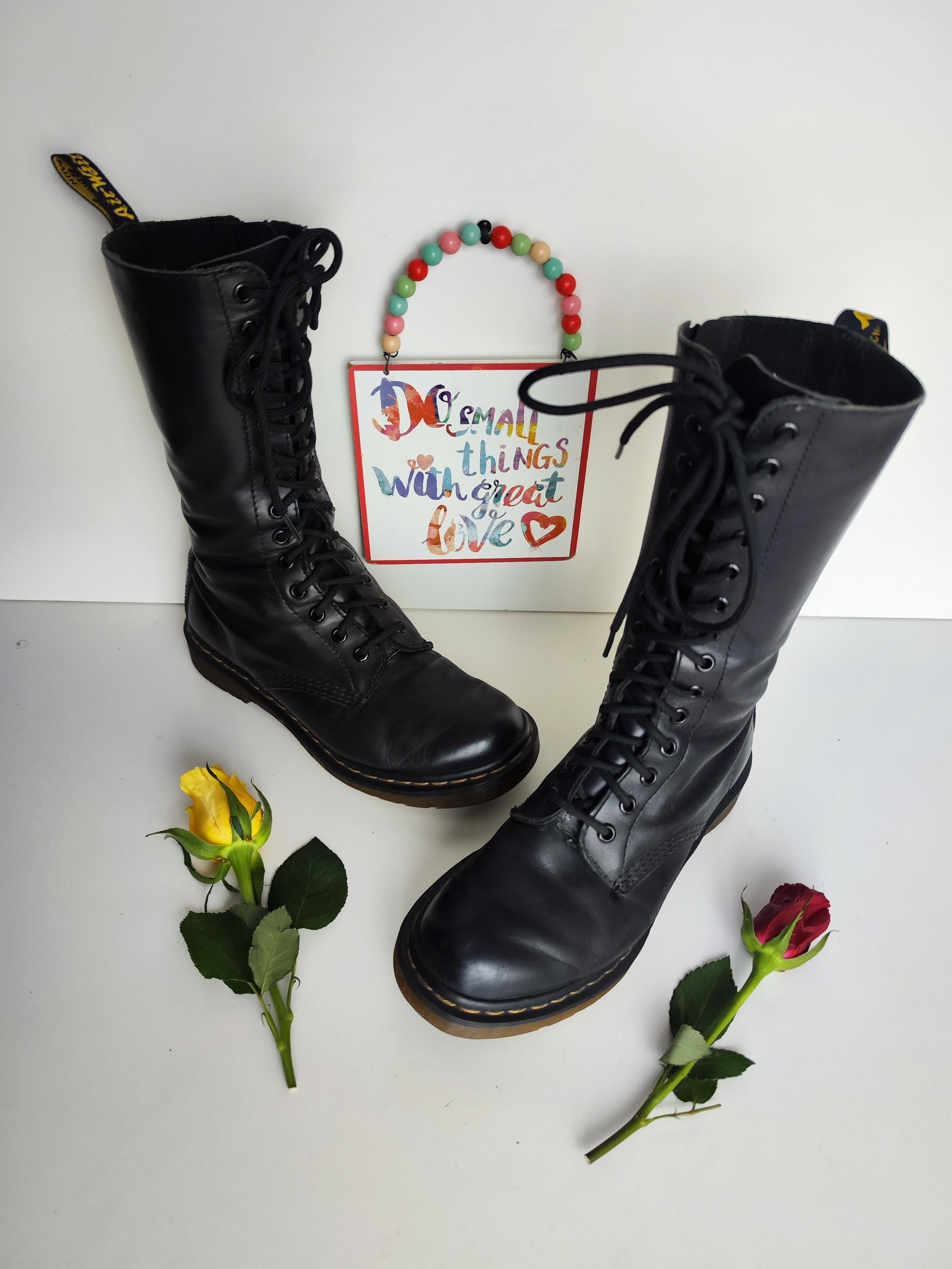Dr Martens 14 Hole 1b99 Black Midcalf Zip Boots UK5 EU38 US7