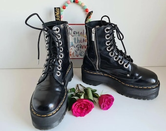 Dr Martens Jadon Max Rebel Boots, Patent Platform, UK4 US6 - Etsy