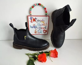 Hawkins Vintage, Size UK 5-6, Made in England, Black Leather