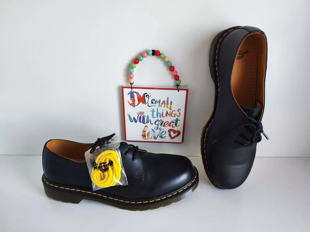 New Dr. Martens 1461 59 Black Noir Smooth Oxford 3 Eye Shoes UK13