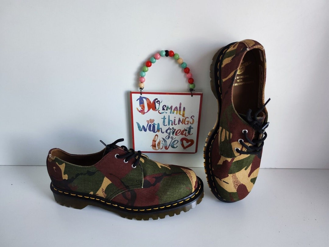 Dr Martens 1461 Camo Army Millerain England Canvas Shoes UK10 EU45
