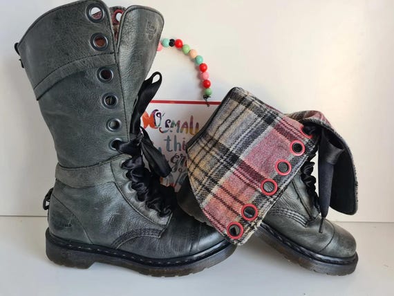 Dr Martens Aimilita Triumph Tartan 1914 Midcalf Fold Over Boots UK4 EU37 US6 Etsy Canada