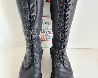 Dr. Martens 1B60 Black Leather Tall Boots, 20 Eye, UK3 EU36 US5 - Etsy