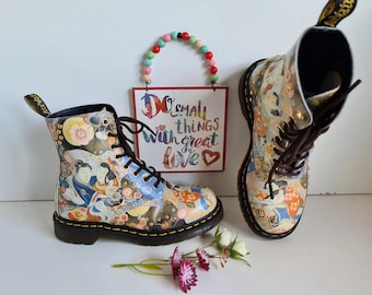 Dr Martens 1461 Eastern Art Japanese Artist Studded Rare
