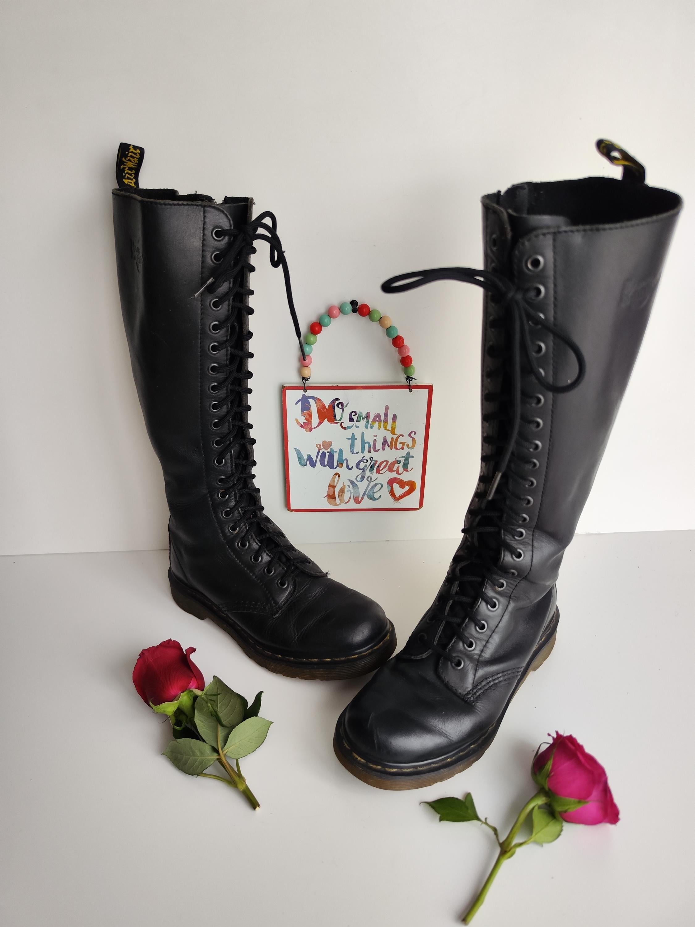 Dr. Martens 1B60 Black Leather Knee High Boots - UK4 EU37 US6 - Etsy