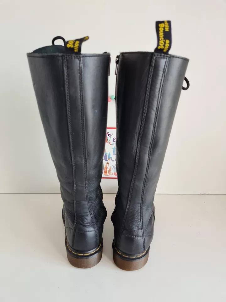 Dr. Martens 1B60 Black Leather Tall Boots, 20 Eye, UK3 EU36 US5 - Etsy