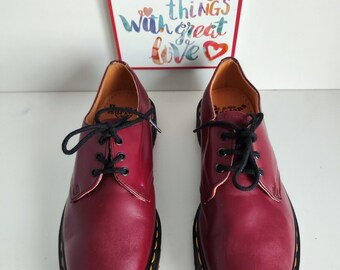 Dr. Martens 1461 3 Eye Oxford England Vintage Oxblood Cherry Red