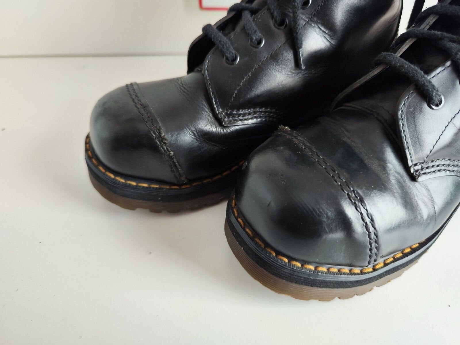 Dr Doc Martens 1490 Black Platform Metal Toe Vintage England