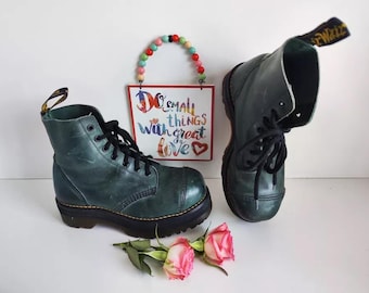 New Dr Martens Jadon Max Rebel Quad Platform Sole Patent Boots UK4