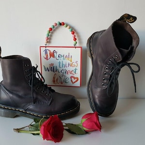 Dr Martens 1460 pascal graphite purple chrome 8 hole boots UK 6 EU 39 US 8