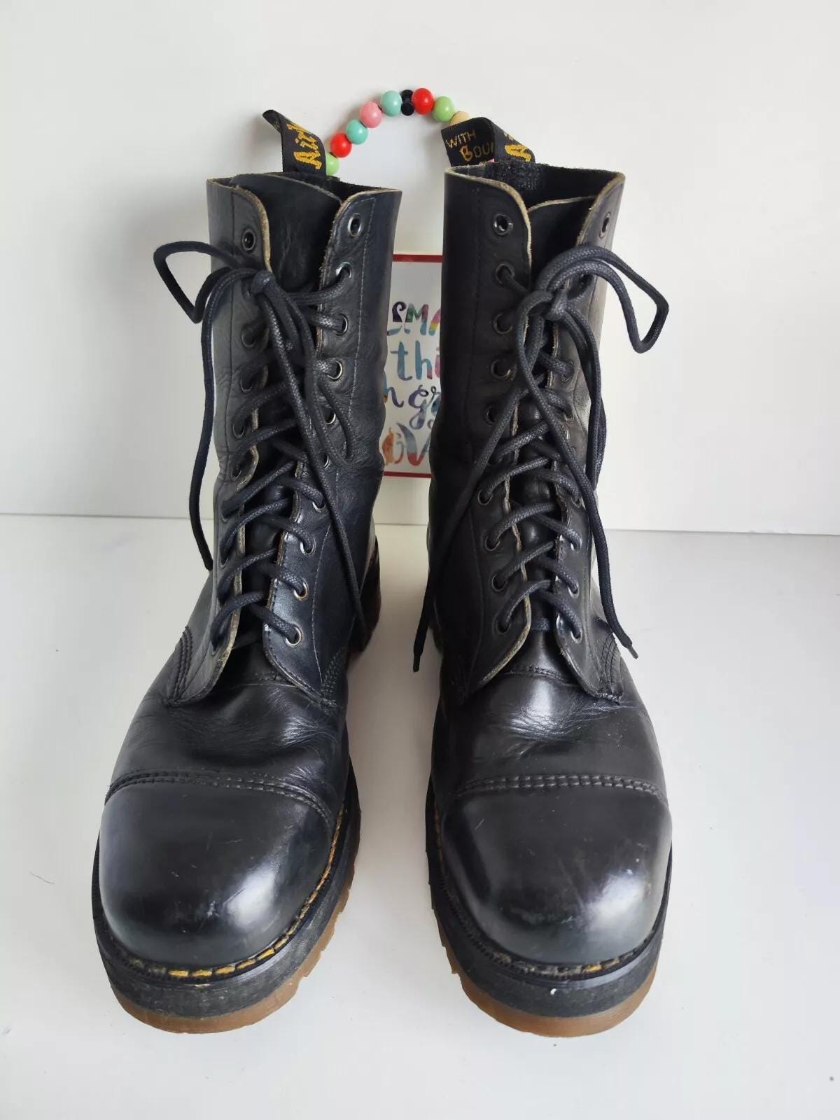 Dr Martens 1940 10 Eye Vintage England Platform Metal Toe Boots