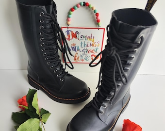 Dr Martens Drench Wellington Festival Rain Wellies Welly Black boot UK4 EU37 US6