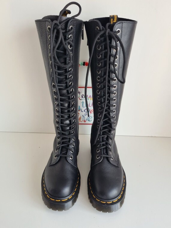 New Dr Martens 1b60 Bex Pisa 20 Eye Black Knee High Boots