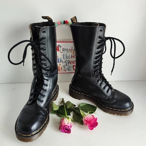 Dr Martens 1914 14 hole black mid calf england vintage boots UK 4 EU 37 US 6