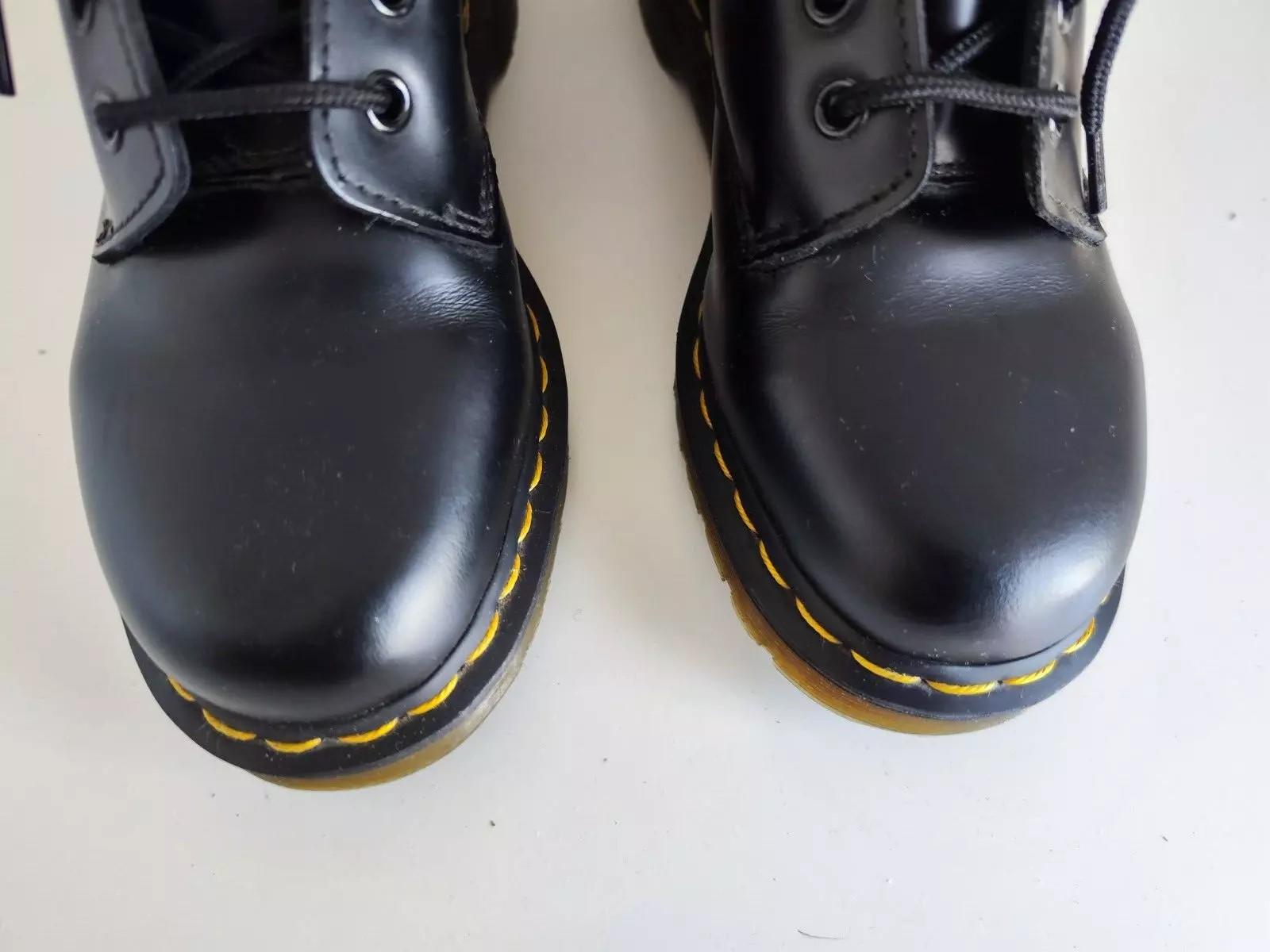 Dr Martens 1460 8 Hole Black Logo Brand Boots Black Yellow Dr Martens 1460 8 Hole Black Logo Brand Boots Black Yellow