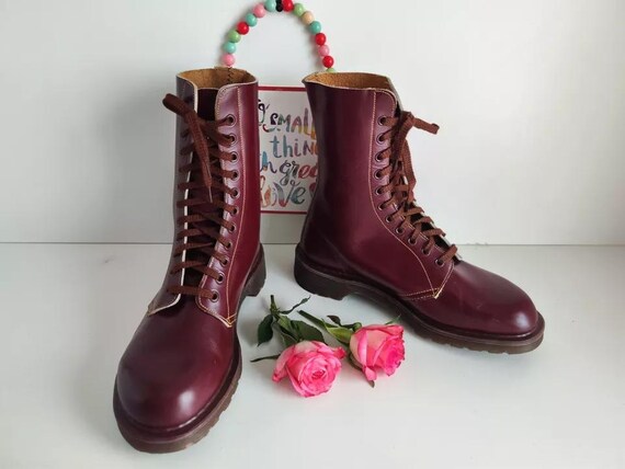 靴 HAWKINS leather gimmick boots archive Dr Martens Hawkins Astronauts 1490 11 hole red england