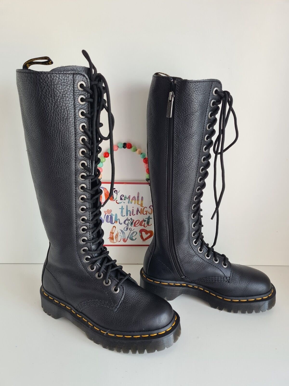 New Dr Martens 1b60 Bex Pisa 20 Eye Black Knee High Boots