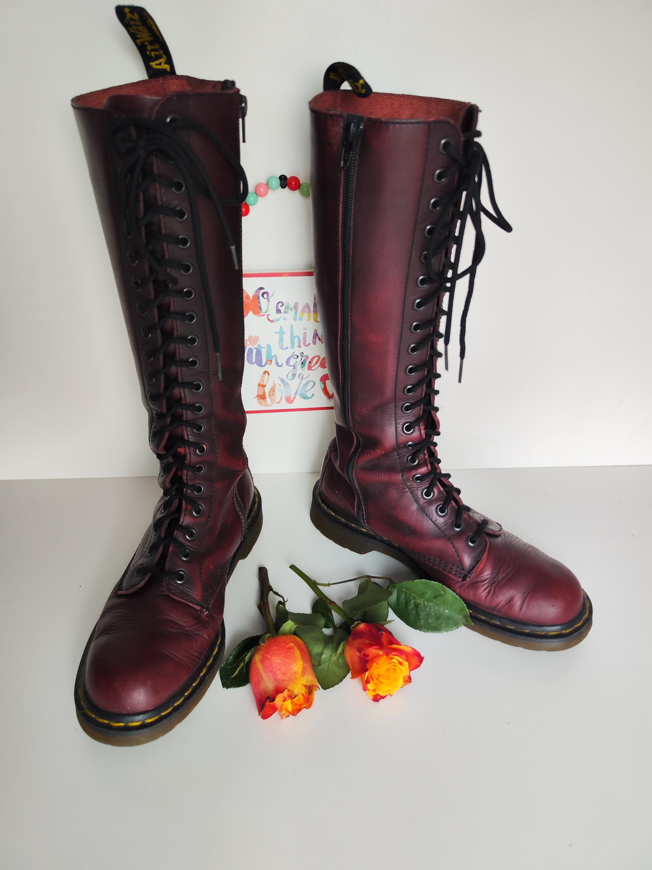 Dr. Martens バーガンディ ロングブーツ UK4 靴