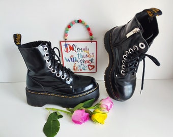 Jadon Max Boot Women's Platforms in Black Buttero | Dr. Martens