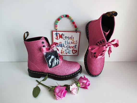dr martens black pascal 8 eye glitter boots