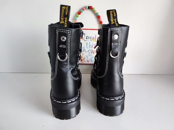 Dr Martens Jadon xl botas de plataforma gruesas blancas y negras Reino Unido 3 UE 36 EE. UU. 5 suela cuadruple Etsy Espana