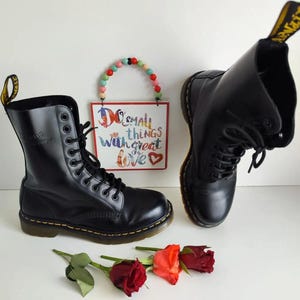 Dr Martens black 1490 10 hole DMs black ankle boots UK 6.5 EU 40 US8.5