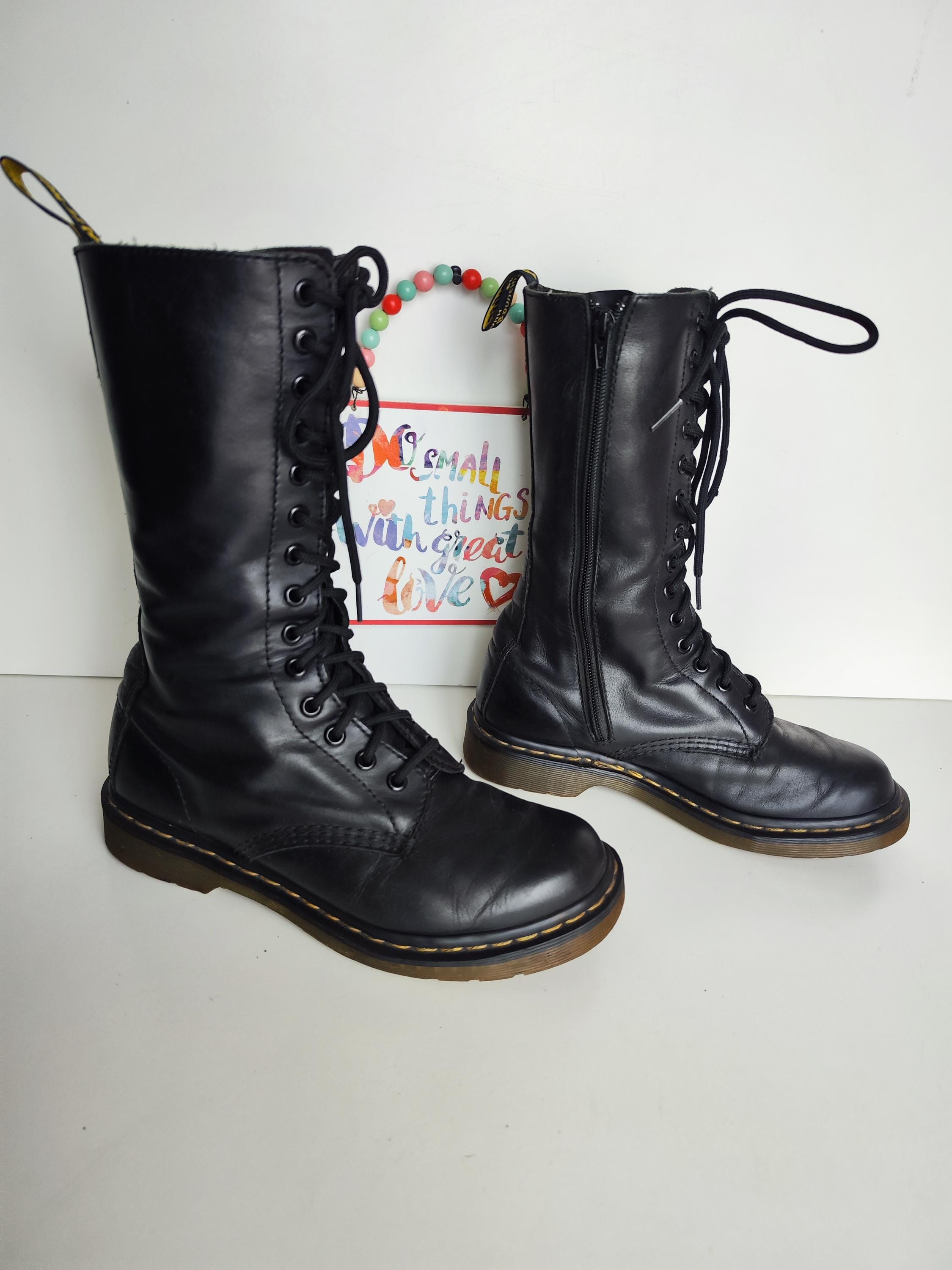 Dr Martens 14 Hole 1b99 Black Midcalf Zip Boots UK5 EU38 US7