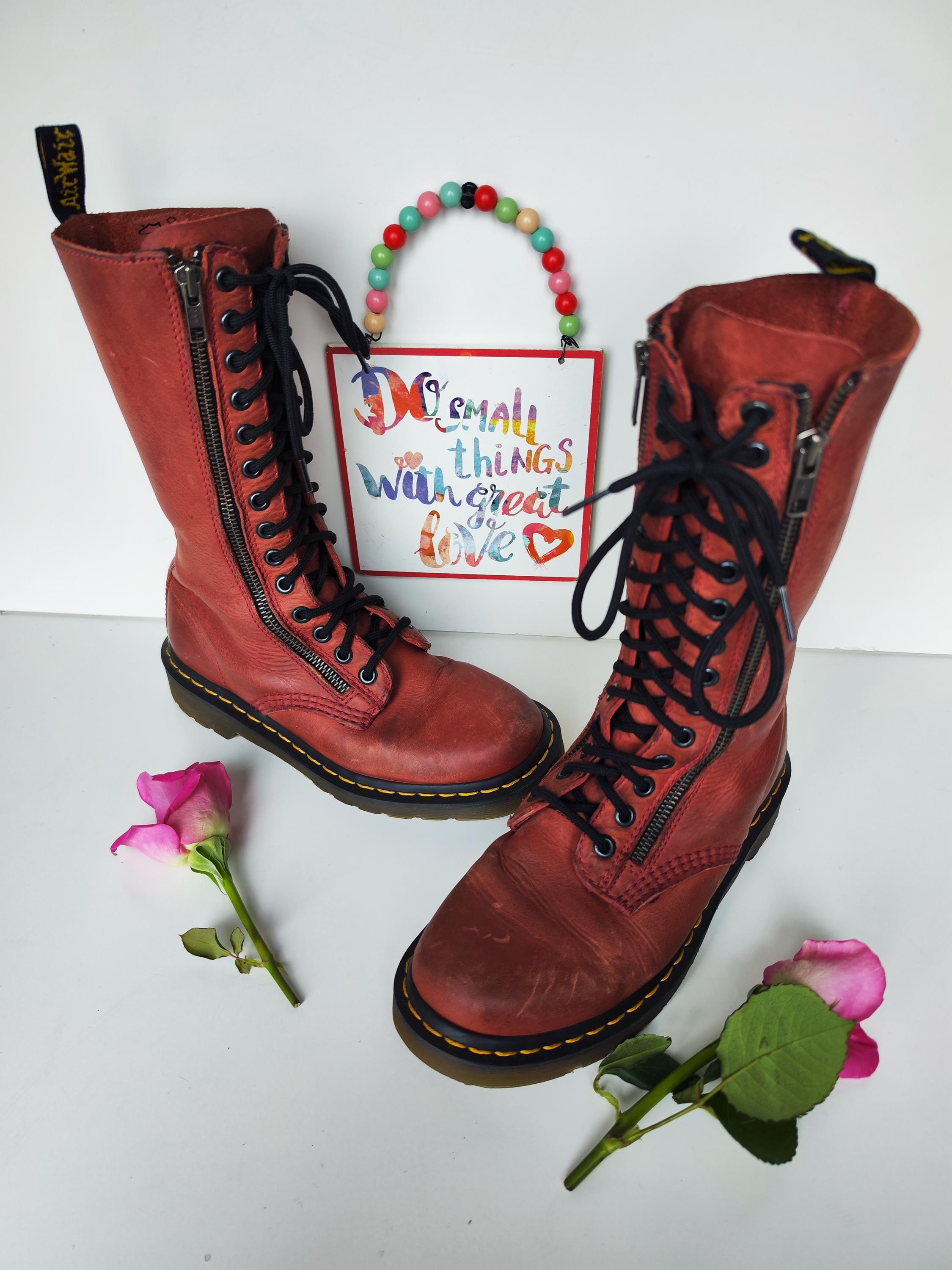 Dr Doc Martens 9733 Double 2 Zip 14 Hole Cherry Oxblood Red Dr Doc Martens 9733 Double 2 Zip 14 Hole Cherry Oxblood Red