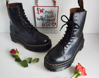 Dr Martens Jadon Max Rebel Boots, Patent Plateau, UK4 US6 - Etsy.de