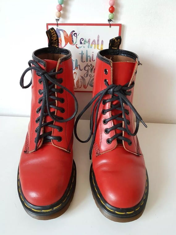 Vintage Dr Martens 1460 Ankle Boots, UK 5, Red Oxblood Leather - Etsy