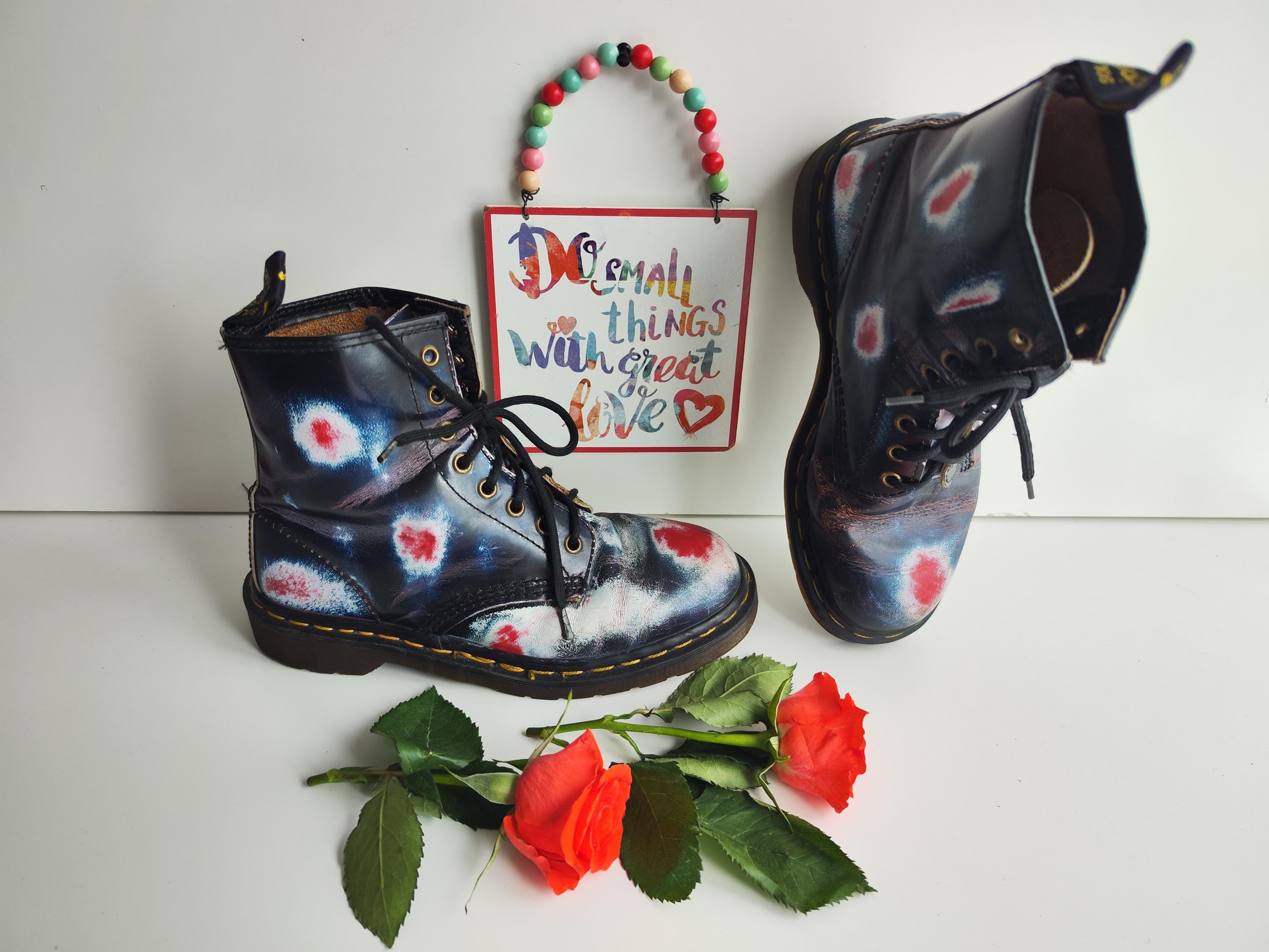 まーりん Dr. Martens 1460 Leather Boots, Acid Red Blue, UK6 EU39 US8 - Etsy