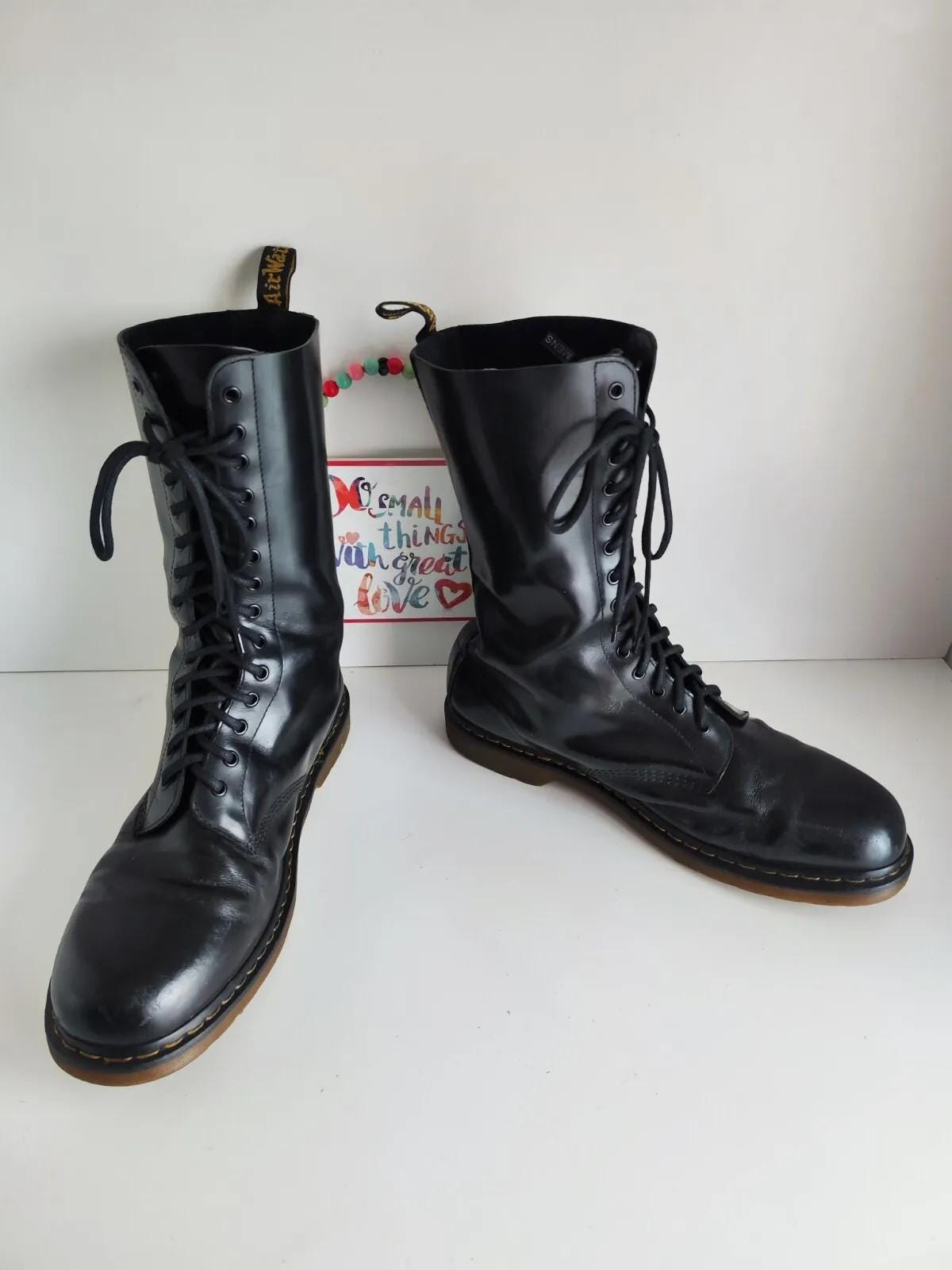 Dr Martens Black 14 eye hole 1914 mid calf boots UK15 EU51 US16