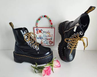 New Dr Martens Jadon Max Rebel Quad Platform Sole Patent