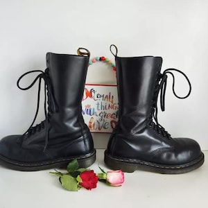 Dr Martens 1914 1940 black mid calf 14 eye metal toe boots UK5 EU38 US7