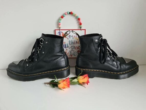 Dr Martens boots Farylle pointed toe exposed metal plate UK8 US10 EU42