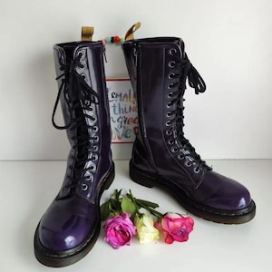 Dr Martens 1914 vegan purple mid calf boots 14 hole 1b99 UK 4 EU 37 US 6