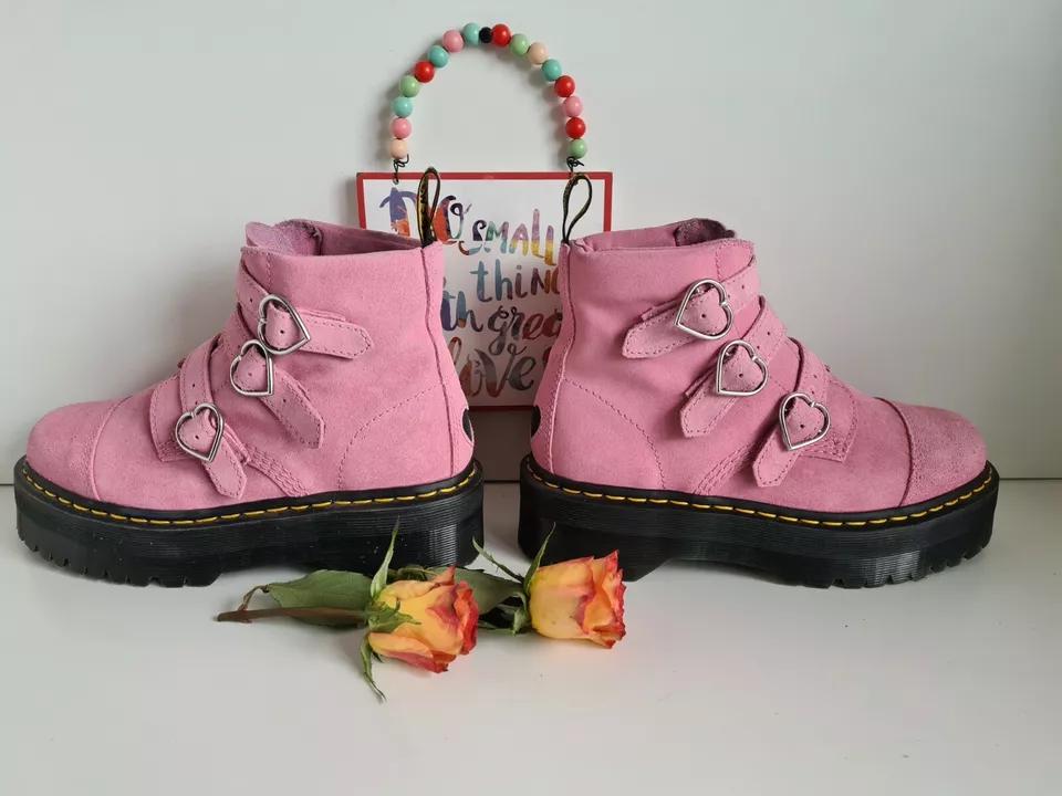 Dr.Martens LAZY OAF ハート柄 3ホールブーツ EU37 ドクターマーチン×レイジー・オーフ新作、リボン付き厚底ブーツ