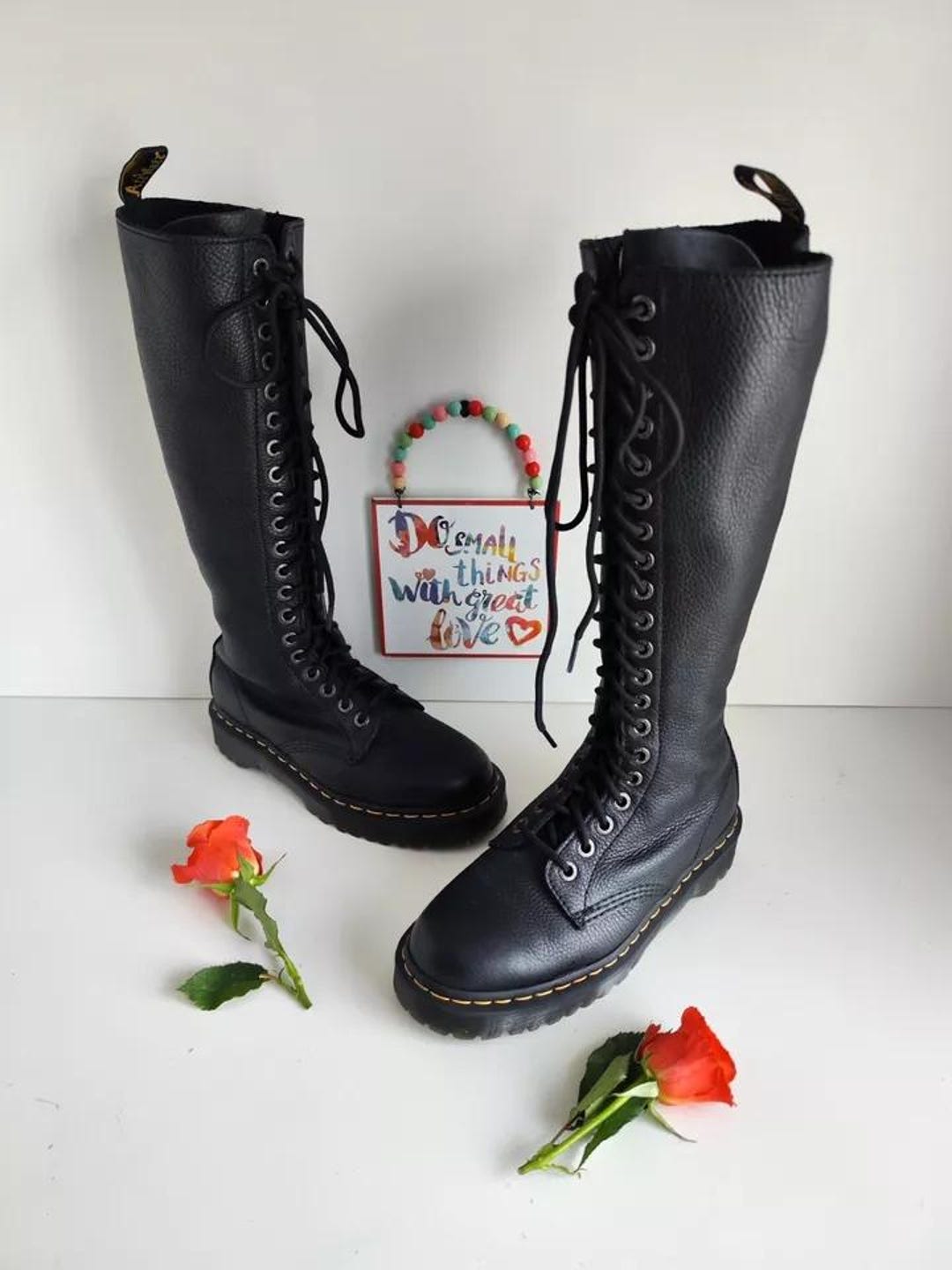 Dr Martens 1b60 Bex Pisa 20 Eye Black Knee High Boots UK6 EU39 US8