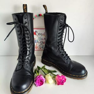 Dr Martens 1914 black mid calf 14 eye 11856 leather boots UK 5 EU 38 US 7
