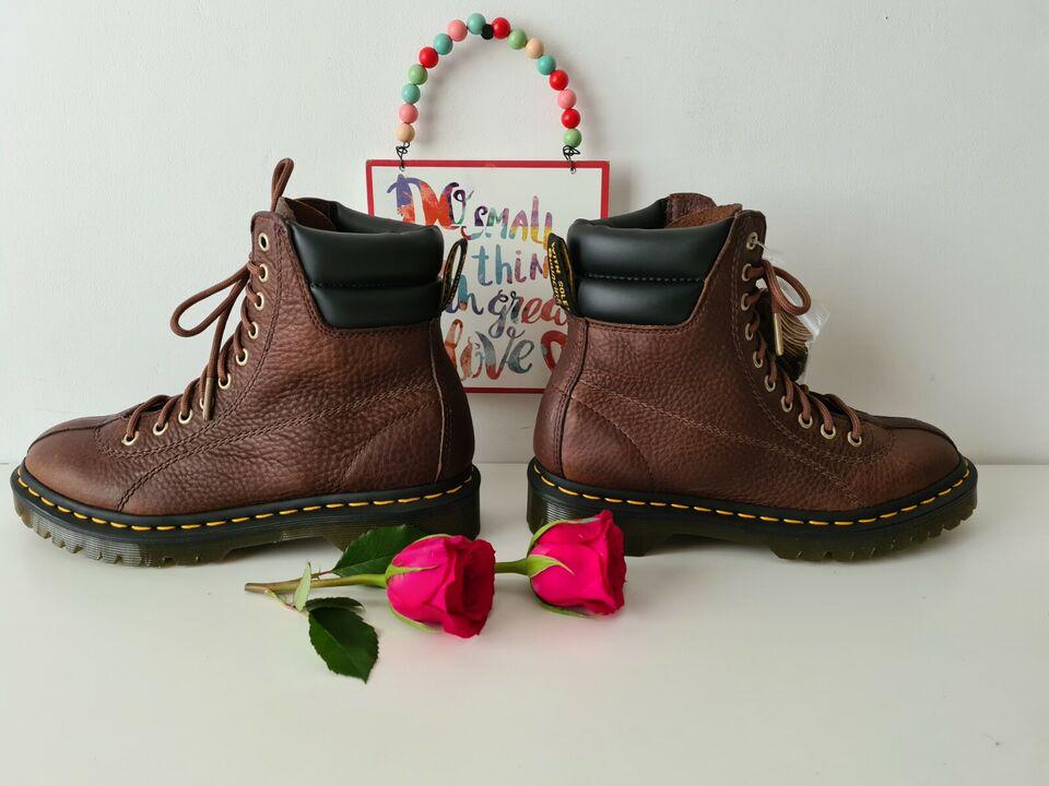 Dr Martens 1460 Brown Grizzly Leather Collar Boots - UK 4  display picture 2