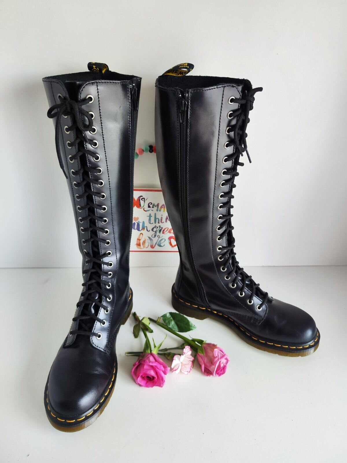 Buy Dr Martens 20 Hole 1b60 Black Buttero Noir Knee High Tall