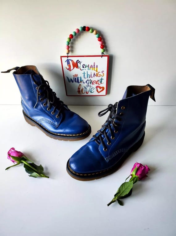 Dr Martens 1460 8 Eye Navy Blue Vintage England Boots UK5 EU38 US7