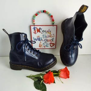 Dr Martens 1460 8 hole pascal navy blue ankle boots UK 4 EU 37 US 6