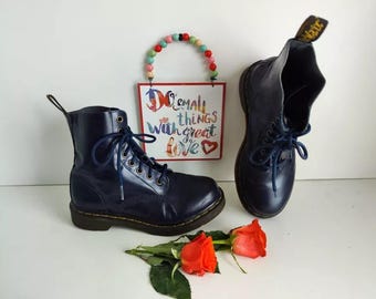 Dr Martens 1460 ワイルドブルー ソフティ、8ホール アンクルブーツ