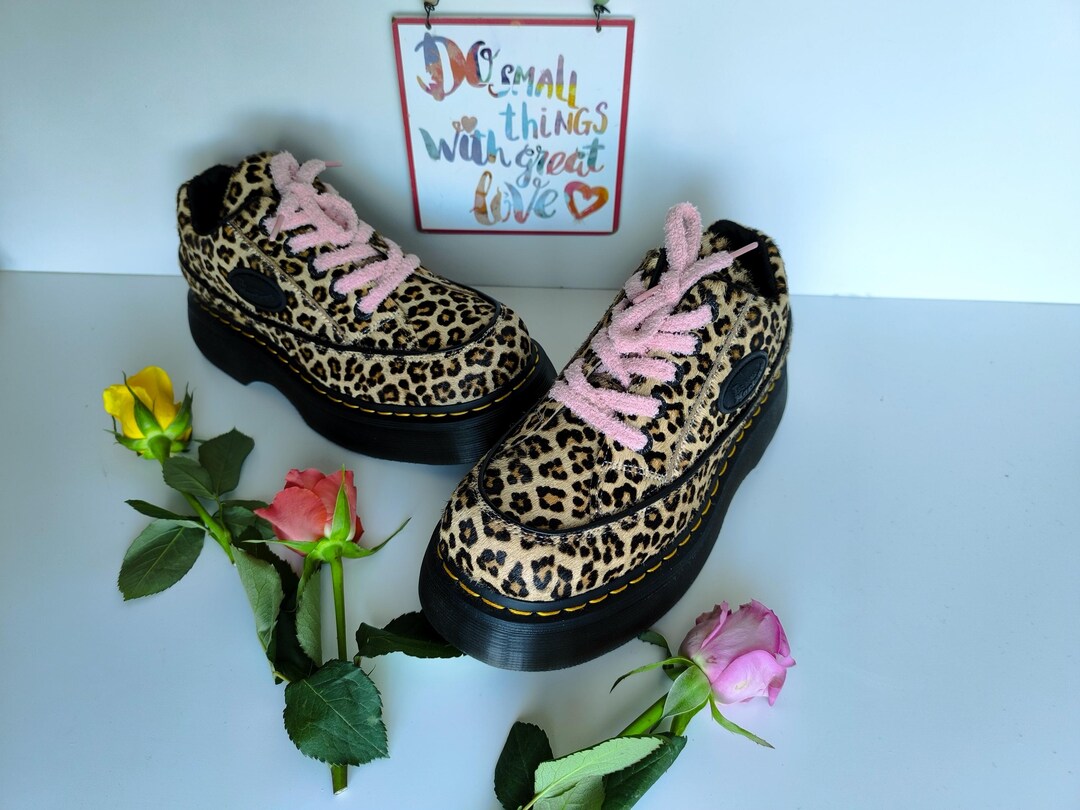 Dr.Martens BUZZ 5I レオパード ダービー 27cm New Dr Martens BUZZ 5i Leopard Print Shoes Sneakers Platform Women