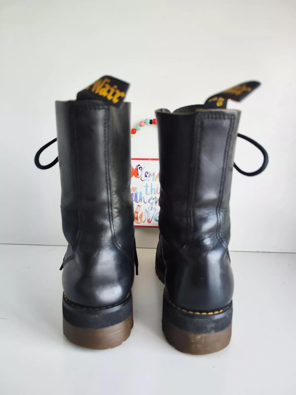 Dr Martens 1940 10 Eye Vintage England Platform Metal Toe Boots