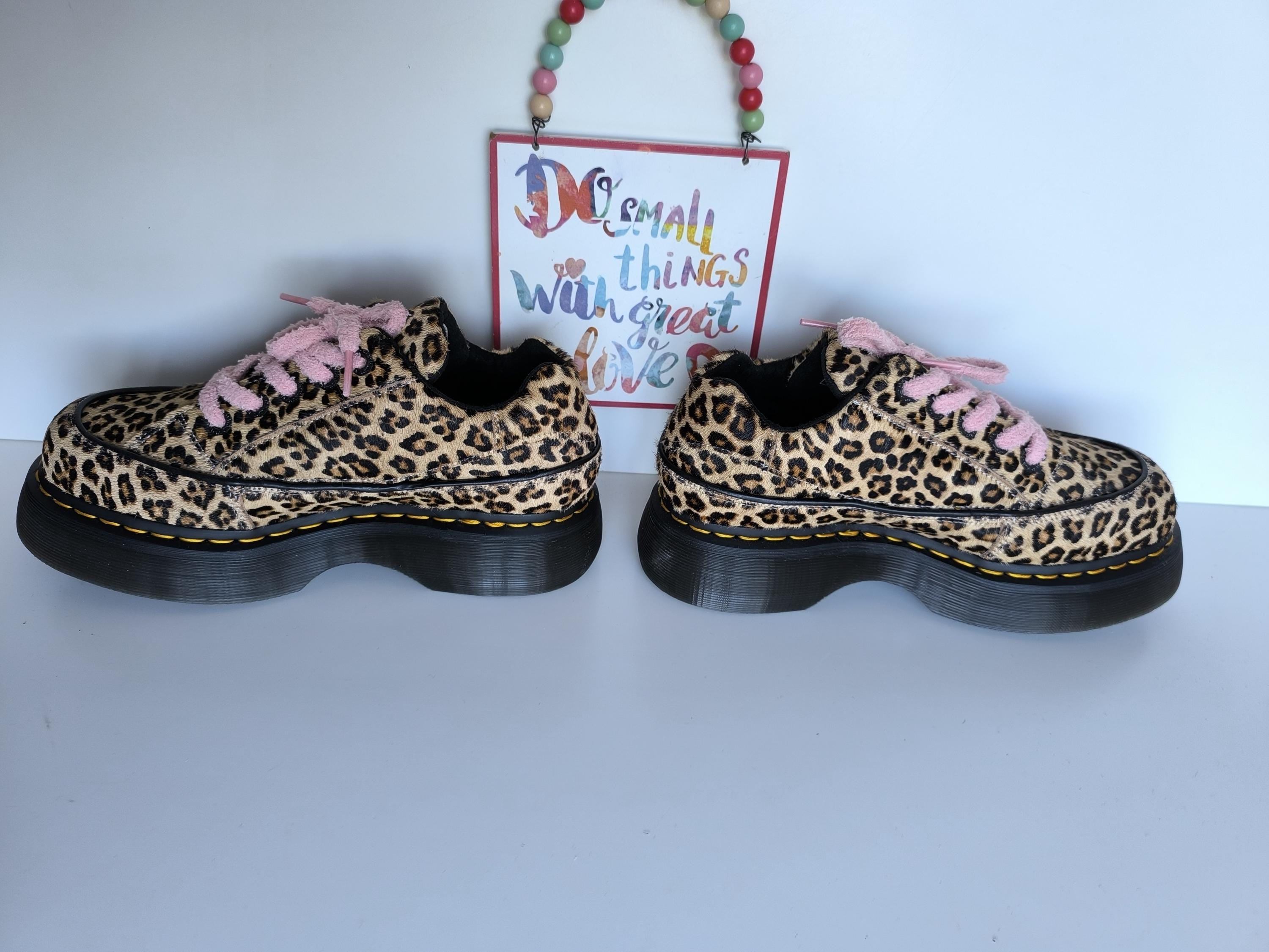 New Dr Martens BUZZ 5i Leopard Print Shoes Sneakers Platform Women