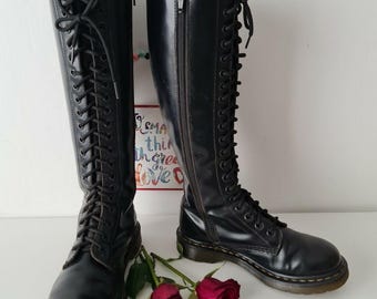 Dr Martens 20 Eye Black Knee High Like 12270 1B60 Black UK 3